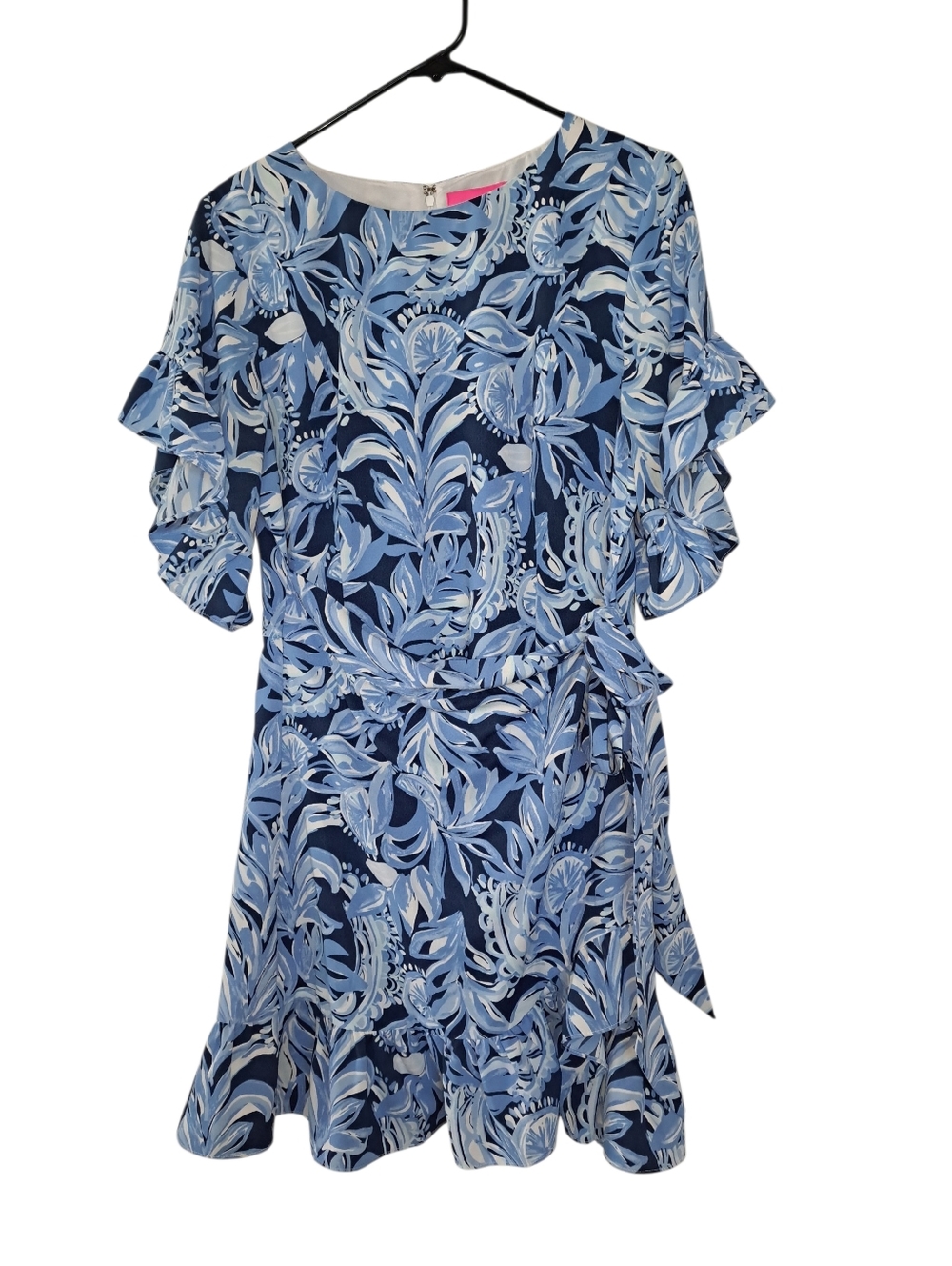 Lilly Pulitzer Darlah Dress 002764 High Tide Navy - Size 14 - Picture 2 of 5